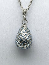 Silver and Blue Egg Pendant Necklace with Crystals by Keren Kopal-
show origi... - £35.25 GBP