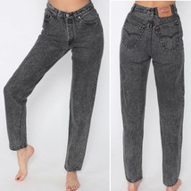 LEVI’S High Rise Mom Jeans Acid Wash Black Size 31 Crop - £34.50 GBP