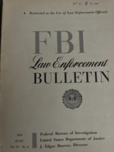 FBI Law Enforcement Bulletin June 1950 J Edgar Hoover Sydney Freeman Ree... - $47.50