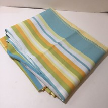 2.5 Yards Striped Crepe Fabric 44&quot; wide White Yellow Blue Green Cotton - £11.91 GBP