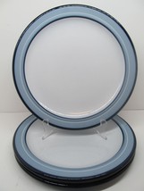 Arita 5244 Genesis Blue Set Of 3 Blue Rim On White 10 1/2&quot; Dinner Plates GUC - £26.62 GBP