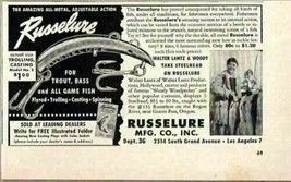 1949 Print Ad  Russelure Fishing Lure Walter Lantz Woody Woodpecker Los Angeles - £8.20 GBP