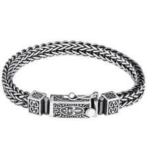 Pure Silver Handmade Sterling 925 Silver Bracelet Men&#39;s Vintage Thai Sil... - £124.95 GBP