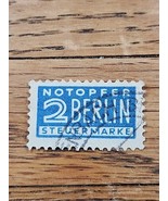 Germany Notopfer Steuermarke Blue #2 Stamp - $1.35 CAD