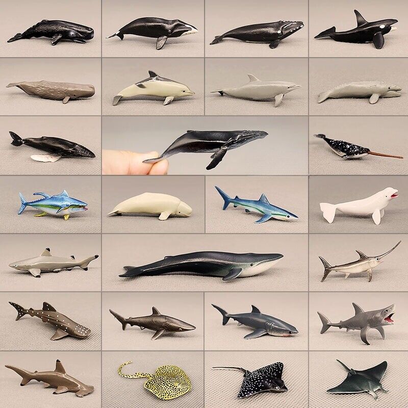 Mini Sea Life Animal for DIY Micro Figurine Resin Whale Toy Miniature Dollhouse