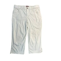 Merona Pants Womens 10 White Stretch Denim Cropped Capri Vacation Summer - $14.99