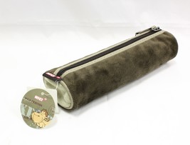 NICI Pencil Case Greenish Gray Slim Size Velvet Cosmetic Pouch - £6.77 GBP