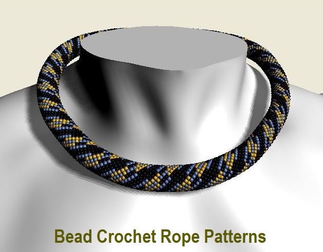Bead Crochet Rope patterns &quot;Chain links&quot; Necklace and Bracelet. PDF file - $2.00