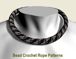 Bead Crochet Rope patterns &quot;Chain links&quot; Necklace and Bracelet. PDF file - $2.00