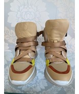 CHLOE Tan/Multicolor Leather &amp; Suede Platform Sneakers Sz 38 $730 - £276.89 GBP