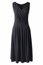 Lands End Women&#39;s Fit and Flare Dress Black New - $44.99