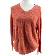 Women&#39;s Pullover Cable knit Sweater Sz Small Coral Oversized - $14.85