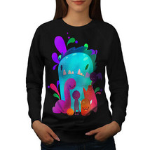 Wellcoda Little Monster Cute Womens Sweatshirt, Color Casual Pullover Jumper - £23.03 GBP+