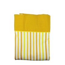 Vintage Retro Twin Bed Sheet Flat Muslin No Iron Striped Orange Mustard Yellow - £31.13 GBP