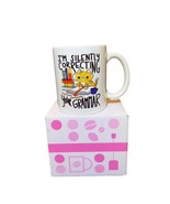 I’m Silently Correcting Your Grammar Cat Coffee 11oz Mug Cup Novelty Boo... - £12.00 GBP
