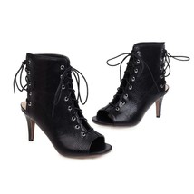 Sexy Women&#39;s fashion summer booties Open Toe Comfortable high heel boots Lace-Up - £65.98 GBP