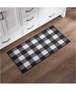 Buffalo Plaid Woven Farmhouse Black White Rug Primitive Country  Rectangle - $32.00