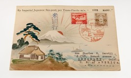 Karl Lewis 1936 Hand-Painted Watercolor Cover Japan to CA, USA Hiye Maru C-6 - £139.55 GBP