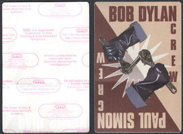 Bob Dylan/Paul Simon OTTO Cloth Backstage Crew Pass from the Never Ending Tour. - £6.85 GBP