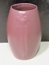 Arts &amp; Crafts Zanesville Pottery Stylized Flower Vase Matte Rose Mauve 8.5&quot; - £73.60 GBP