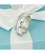 Size 9 Tiffany Wide Atlas Roman Numerals Mens Unisex Ring in Sterling Si... - £308.49 GBP