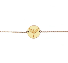 14K 9K Solid Gold Dainty Phoenix Bird bracelet,Minimalist Gold Firebird bracelet - £234.72 GBP+