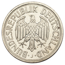 1965-J German 1 Mark Coin in Uncirculated Condition Hamburg Mint KM #110 - £44.95 GBP