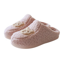 Slippers For Women Cute Winter Warm Flock Plush Bedroom Ladies Flat Shoes House  - £24.49 GBP