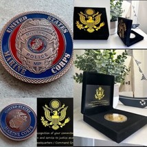 Us Marine Corps Military Police (Copper) Challenge Coin With Special Velvet Case - £19.97 GBP