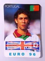 Rui Costa ~ Fiorentina ~ Uefa Euro Cup 96 ✱ Vtg Soccer Pocket Calendar Card - £31.06 GBP