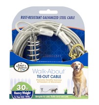 Four Paws Pet Select Walk-About Tie-Out Cable - Dogs up to 100 lbs - 30&#39;... - £17.95 GBP