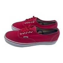 Vans Authentic Low Red Canvas Shoes Skateboard Casual Mens Size 8 Womens... - £25.25 GBP