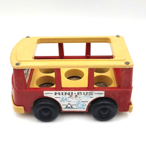 Vintage 1969 Little People Fisher Price Mini Bus Red White Play Family Vehicle - $9.89