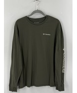 Columbia Mens T Shirt Size XL Olive Green Long Sleeve Graphic Cotton Tee - $509.15 MXN