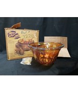 MID CENTURY Marigold Carnival Indiana Glass Punch Bowl Set Original Box ... - $1,100.13 MXN