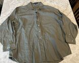 Tommy Hilfiger Shirt Adult 18 34/35 Army Green Button Up Short Sleeve St... - $14.49
