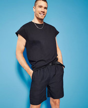 Royalty by Maluma Men&#39;s Relaxed-Fit Belted 7&quot; Swim Trunks in Black-Large - $535.96 MXN