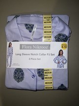 Flora Nikrooz Long Sleeve Notch Collar PJ 2-Piece Set Women’s M(8/10) Lavender - $33.66