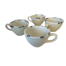 Vintage Homer Laughlin Coffee Mugs Off White Ceramic Lot Of 4 Sponge Painted 4oz - £17.39 GBP