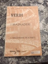 Verdi I Masnadieri Vocal Score Kalmus Belwin Mills - £10.88 GBP