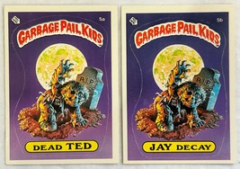 1985 Garbage Pail Kids OS1 Series 1 DEAD TED 5a &amp; JAY DECAY 5b CHECKLIST... - $33.61