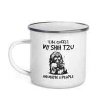 I Like Coffee My Shih Tzu And Maybe 3 People Coffee Enamel Mug, Shih Tzu... - $20.74