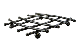 Dependable Industries Black Shiny Nickel Plated Hot Plate kitchen Trivet... - £11.72 GBP