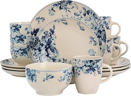 Dinnerware Set Service For 4 Plates Salad Dishes Bowls Mugs Stoneware Bl... - $74.90