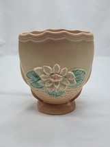  Hull Art Pottery Water Lily Walnut Apricot Vase L6 6 1/2&quot; Made In Usa - £26.69 GBP