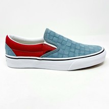 Vans Classic Slip On (Deboss Checkerboard) Grey Red Womens Casual Shoes - £39.92 GBP
