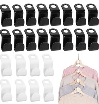 100Pcs Clothes Hanger Connector Hooks Heavy Duty Black &amp; White - $6.71