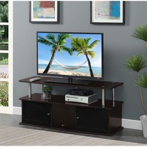 Tv Stand With Three Storage Cabinets And Shelf In Espresso Wood - £163.66 GBP
