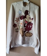 Official Walt Disney Mickey Mouse Hoodie Women&#39;s XXL Embroidery studs - £51.10 GBP