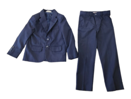 Cat &amp; Jack Blue 2 Button Boys Suit w/ Jacket &amp; Adjustable Waist Pants Si... - £39.51 GBP